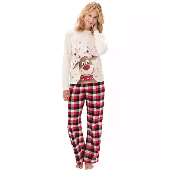 In Stocks Print Sublimation Xmas Winter Warm Soft Pants Pyjamas Blank Cotton Pajamas Set Matching Christmas Pajamas for Family